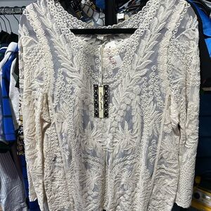 Elegant Cream Lace Women's Top